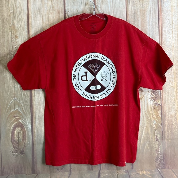 💵Diamond Supply Company Red Heavy Cotton Tee Size 2XLarge - Picture 2 of 9